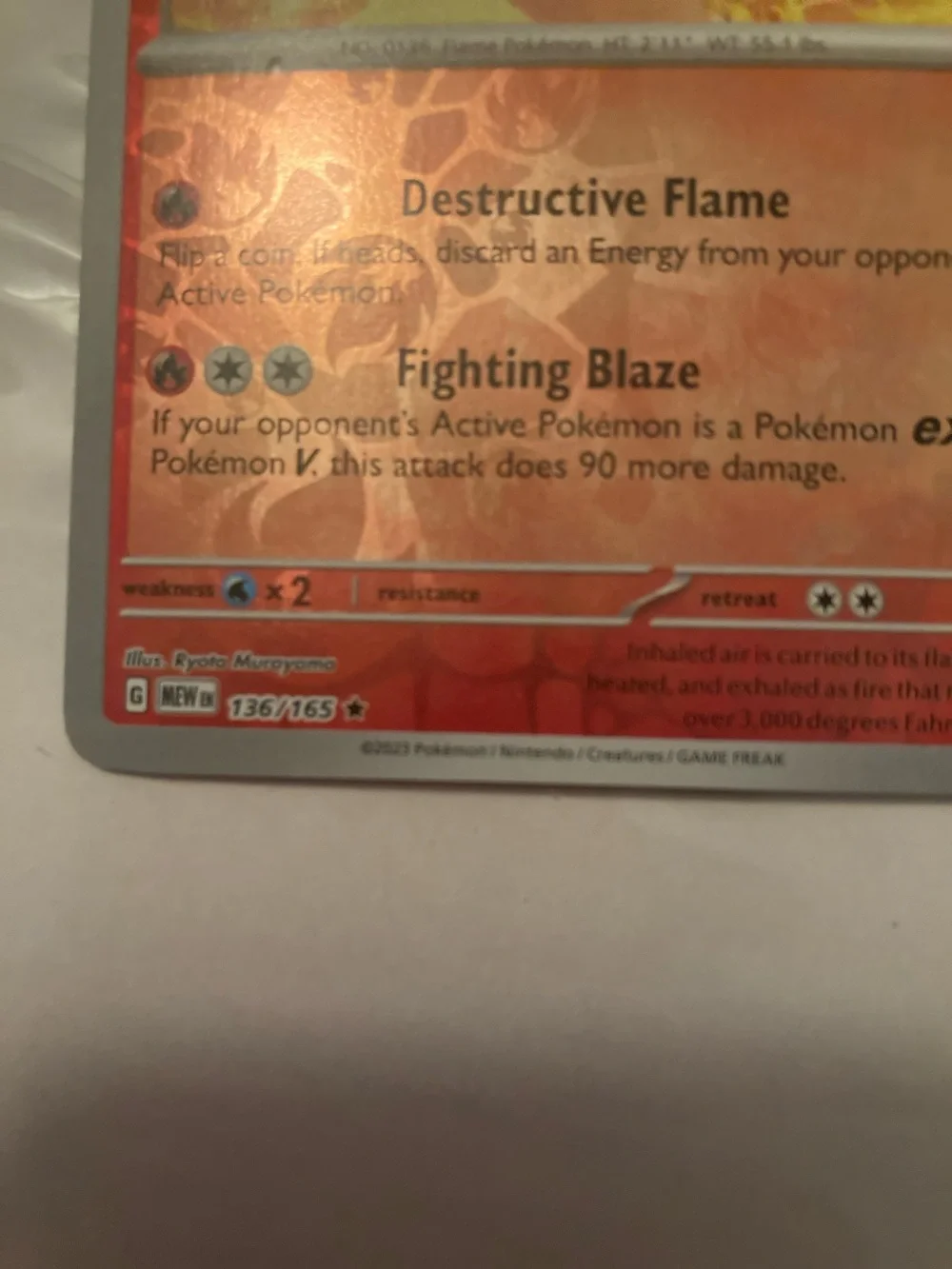 Pokemon Flareon Card - Orange, Red, Yellow